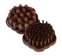 ARTSEWPLY 2 Piezas Peine de Madera para Cabelludo con Anillo Metálico Peine de Dientes Anchos y de Sándalo Natural Herramienta Manual de Masaje y Rasurado para Cuidado Suave del Cabello