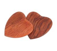 ARTSEWPLY 2 piezas Púas Guitarra Madera Forma Corazón Plectro Ligero Duradero para Guitarra Folk Eléctrica Práctica Portátil sin Daños