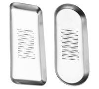 ARTSEWPLY 2 piezas Rallador de Jengibre y Inoxidable de Cuadrado y Ovalado Accesorio de Cocina Práctico Duradero y Fácil de Limpiar para Triturar y Rallar Ingredientes