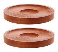 ARTSEWPLY 2 Vasos de Whisky Giratorios Base de Color Nogal Posavasos Rotativos para Vaso de Whisky de Soporte Estable para Bar Set de 2 Piezas