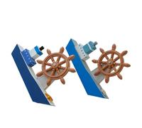 ARTSEWPLY 2piezas Modelo de Mediterráneo Decoración de Vintage Yate de Vela para Centro de Mesa de Boda Decoración de Mesa de Yate de Madera Azul