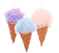 ARTSEWPLY 3 Piezas Bola De Baño Esponja De Baño Forma Helado Esponja De Ducha Bola De Lavado Para Ducha
