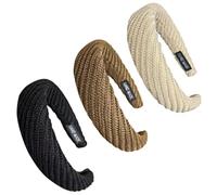 ARTSEWPLY 3 piezas Diademas Anchas de Tela para Mujer Diademas Suaves y Ligeras para Peinados Accesorio Cómodo para Cuidado Facial y Uso Diario