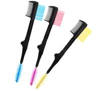 ARTSEWPLY 3 piezas Peine para Cejas Doble Cabeza Plegable Herramienta de Arreglo Portátil Ondulador y Separador de Pestañas de Unidades Amarillo Naranja y Azul