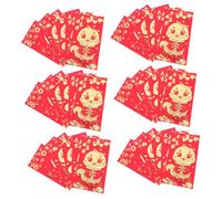 ARTSEWPLY 36 Piezas Sobres Rojos Chinos Año Rojo Decorativo con Caracteres Chinos para Dinero y Tarjetas Festividad Primavera Serpiente