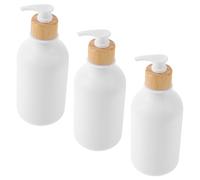 ARTSEWPLY 3piezas Botellas De Limpieza Reutilizables Botella De Champú De Bomba Para Baño Color Blanco Mate Material Pet