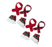 ARTSEWPLY 4 Juegos Mini Sombreros y Bufandas Cuadros Buffalo Rojo y Negro para Fiesta y Mesa Festiva