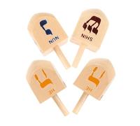 ARTSEWPLY 4 Piezas Dreidel de Madera para Hanukkah con Letras Hebreas Coloridas para Decoración Judía y Duradera para Hogar