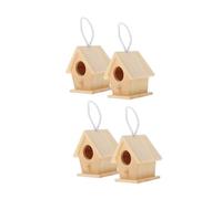 ARTSEWPLY 4 Piezas Kit de Casitas de Madera para Pájaros Mini Colgantes Nidos Pequeños para Exterior Decoración de Fiestas Diseño Compacto y Ligero para Observación Cercana de Aves