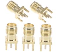 ARTSEWPLY 5 Piezas Conector SMA Hembra Vertical Adaptador de Soldadura Base Socket Montaje PCB Conexión Estable para Dispositivos Inalámbricos
