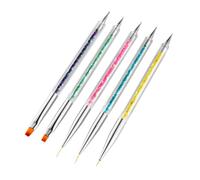 ARTSEWPLY 5 piezas Pinceles de Manicura Doble Punta para Decoración de Uñas Herramienta Ligera y Recargable para Salón Profesional y Doméstico Diseño Fino para Dibujo de Flores y Patrones