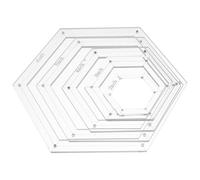 ARTSEWPLY 5 piezas Plantillas Hexagonales para Acolchado Herramientas de Costura Patchwork de Acrílico Guías Precisas para Corte y Diseño DIY Plantillas de Múltiples para Proyectos de