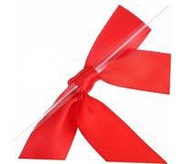 ARTSEWPLY 50 Piezas Unidades Lazos Mini de Poliéster Rojos con Alambre Ajustable para Decoración de Bodas Envoltorios de Regalos y Manualidades Elegantes