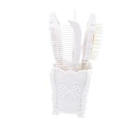 ARTSEWPLY 5piezas Cepillo Para Pelo Vintage Con Soporte Organizador Juego De Peine Desenredante y Espejo Retro Para Peinado Tocador