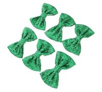 ARTSEWPLY 6 piezas Accesorios de Lazos Decorativos para Pelo y Zapatos Brillantes con Lentejuelas Verdes para Manualidades DIY Ornamentos Creativos para Diademas y Calcetines