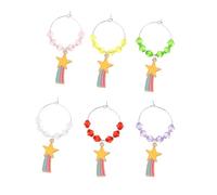 ARTSEWPLY 6 Piezas Anillos Identificadores para Copas de Vino Metálicos Únicos para Fiestas Cumpleaños y Celebraciones Decorativos y Prácticos