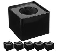 ARTSEWPLY 6 Piezas Soporte de Plástico Base de Micrófono Cuadrada para Negro, Diseño Pulido Credibilidad y Rendimiento de Color Inigualable para Reportajes de