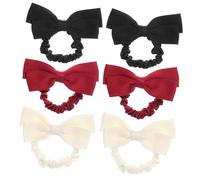 ARTSEWPLY 6 Piezas Unidades Lazos para Pelo Elásticos de Satén con Lazo Accesorios para Peinados Mujer Ajustables para Coletas y Trenzas