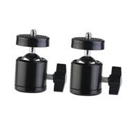 ARTSEWPLY Adaptador de Montaje para Trípode 1/4 Pulgada Rótula Metálica Negra Rotación 360° Soporte para Teléfono y Anillo de Luz Juego de 2 Piezas para Fotografía y Vídeo Estudio