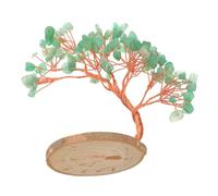 ARTSEWPLY Árbol De Cristal Artificial Verde Aventurina, Decoración De Escritorio y Feng Shui, Piedra Preciosa Natural, para Hogar y Oficina, Pieza Única 1 Unidad