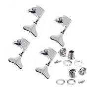 ARTSEWPLY Bass Guitar Tuning Pegs Machine Heads Plated Metal Heavy Duty Internal Gear Compatible With Electric And Acoustic Steel String Guitars Includes Right Tuners With Ferrules And