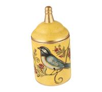 ARTSEWPLY Bote Cerámico con Tapa Hermética para Almacenaje de Chuches y Té Diseño Pastoral Artesanal para Cocina y Decoración Limpieza Color Amarillo