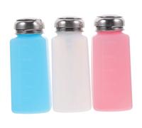 ARTSEWPLY Botella de Prensa de Acero Inoxidable 3X250Ml Dispensador Recargable a Prueba de Fugas para Quitaesmalte Maquillaje Alcohol Boca Ancha Fácil de Usar para Salón y Hogar