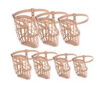 ARTSEWPLY Bozal para Perro de Plástico con Correa Ajustable de PU para Evitar Mordeduras Ladridos y Masticación de Seguridad Transpirable para Perros Medianos y Grandes Color Albaricoque