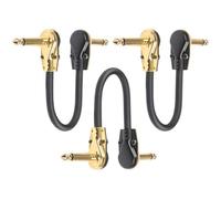 ARTSEWPLY Cables de Conexión para Guitarra Eléctrica 15 CM 3 Piezas Conector Plano Dorado Cable de Repuesto para Pedal de Efectos para Instrumentos Musicales Accesorio Amplificador