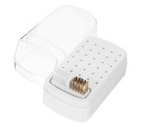 ARTSEWPLY Caja De Almacenamiento Para Brocas De Uñas Soporte Transparente Organizador De Herramientas Para Manicura Huecos y Cepillo De Limpieza Para Salones De Uñas