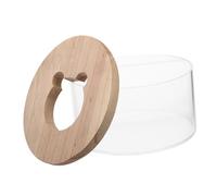 ARTSEWPLY Caja De Baño Transparente para Hámster y Chinchilla, Multifuncional como Bañera e Inodoro, Tamaño Grande Tapa De Madera Pequeña, Suministros para Mascotas Pequeñas para Uso Diario