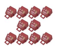 ARTSEWPLY Cajas de Cartón para Galletas y Dulces Navideños 10 Piezas Diseño Casita de Jengibre en Color Rojo Vino Envases Pequeños para Regalos de Fiesta y Chocolates Ideales para