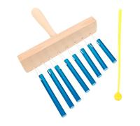 ARTSEWPLY Carrillón De Viento De 8 Barras Instrumento De Percusión De Metal Con Baqueta Color Azul Real Para Niños y Principiantes Educativo Portátil Para Música Orff