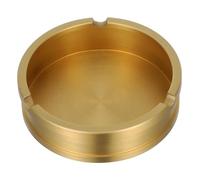 ARTSEWPLY Cenicero Decorativo De Mesa De Latón Cepillado Dorado, Compacto y Vintage, Diseño Elegante para Oficina y Hogar, Decoración Creativa para Escritorio, Uso Versátil y Funcional