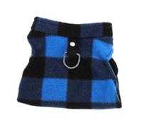 ARTSEWPLY Chaleco Térmico para Perros Pequeños y Medianos Suéter sin Mangas de Forro Polar Azul Negro a Cuadros Ropa de Abrigo para Invierno D-Ring para Correa Talla L Ropa para
