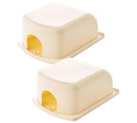 ARTSEWPLY Cubiertas De Enchufes De Seguridad Para Niños, Protectores De Tomas Eléctricas Adhesivos, Material Abs Resistente, Color Beige, Protección Infantil Hogar, 2 Unidades