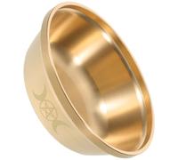 ARTSEWPLY Cuenco Ritual de Latón de 9 CM Símbolo Triple Luna Cuenco Decorativo Pequeño para Suministros de Templos Ofrendas de Agua y Uso Espiritual en Ceremonias y Meditación