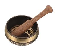 ARTSEWPLY Cuenco Tibetano de Sonido para Meditación y Relajación con Mazo de Madera, Cuenco Decorativo Zen de Cobre, Adecuado para Mindfulness y Yoga Estilo Aleatorio