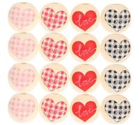 ARTSEWPLY Cuentas de Madera Forma de Corazón 40 Piezas Color Madera Natural Lisas Rebabas para Manualidades DIY Pulseras Collares y Decoración Navideña en Casa