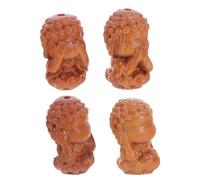 ARTSEWPLY Cuentas de Madera Talladas para Pulseras DIY 4 Piezas Símbolos No Oír No Ver Kit para Hacer Joyas y Collares Artesanales