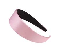 ARTSEWPLY Diadema Ancha de Satén Rosa 2 Piezas Tamaño Único Banda Cabello Mujer Niñas para Fiestas Cumpleaños Accesorio Creativo de Color Sólido