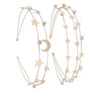 ARTSEWPLY Diadema de Metal Dorada para Mujer y Niña, 2 Piezas, Accesorio Elegante para Boda y Shows, Crea Peinados Delicados y Sofisticados