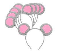 ARTSEWPLY Diadema Orejas de Ratón Gris de Felpa 5 Unidades para Disfraz Adulto y Cosplay Accesorio de Carnaval y Fiesta Temática Diademas Decorativas para Mujer y Niñas