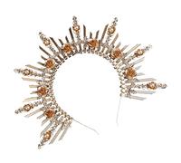 ARTSEWPLY Diadema Tiara Lolita Dorada Para Niña 1 Unidad Tamaño Único Decoración Para Fiesta Cosplay y Fotografía Accesorios De Cabello Regalable