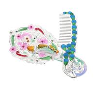 ARTSEWPLY Espejo Maquillaje Vintage Portátil con Mango Ergonómico Espejo de Mano de Alta Definición con Peine Diseño Decorativo para Niñas y Mujeres Uso Diario y Viajes