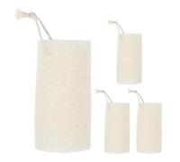 ARTSEWPLY Esponja de Lufa Natural para Ducha 4 Piezas Exfoliante Corporal Biodegradable Tamaño 15 CM X 55-8 CM Color Adecuado para Piel Sensible y Limpieza Profunda en Baño