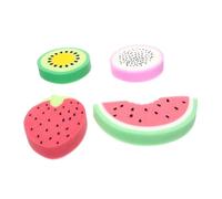 ARTSEWPLY Esponjas Exfoliantes 4 Piezas Formas de Frutas para Ducha Cuerpo y Cara Uso Infantil y Adulto Color Aleatorio