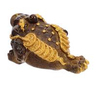 ARTSEWPLY Estatua de Sapo Dorado de Resina Que Cambia de Color para Ceremonia de Té Decoración Feng Shui de Animales de Suerte para Oficina Mesa Accesorios de Té Kung Fu