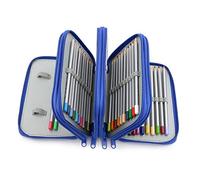 ARTSEWPLY Estuche para Lápices 72 Compartimentos Azul Multifuncional 4 Capas para Escolares Niños Artistas Uso Escolar Viajes