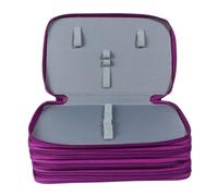 ARTSEWPLY Estuche para Lápices con Ranuras Organizador Multifuncional de Oxford Resistente Compartimentos Dobles para Lápices de Colores Bolígrafos y Accesorios de Escritorio Color Púrpura